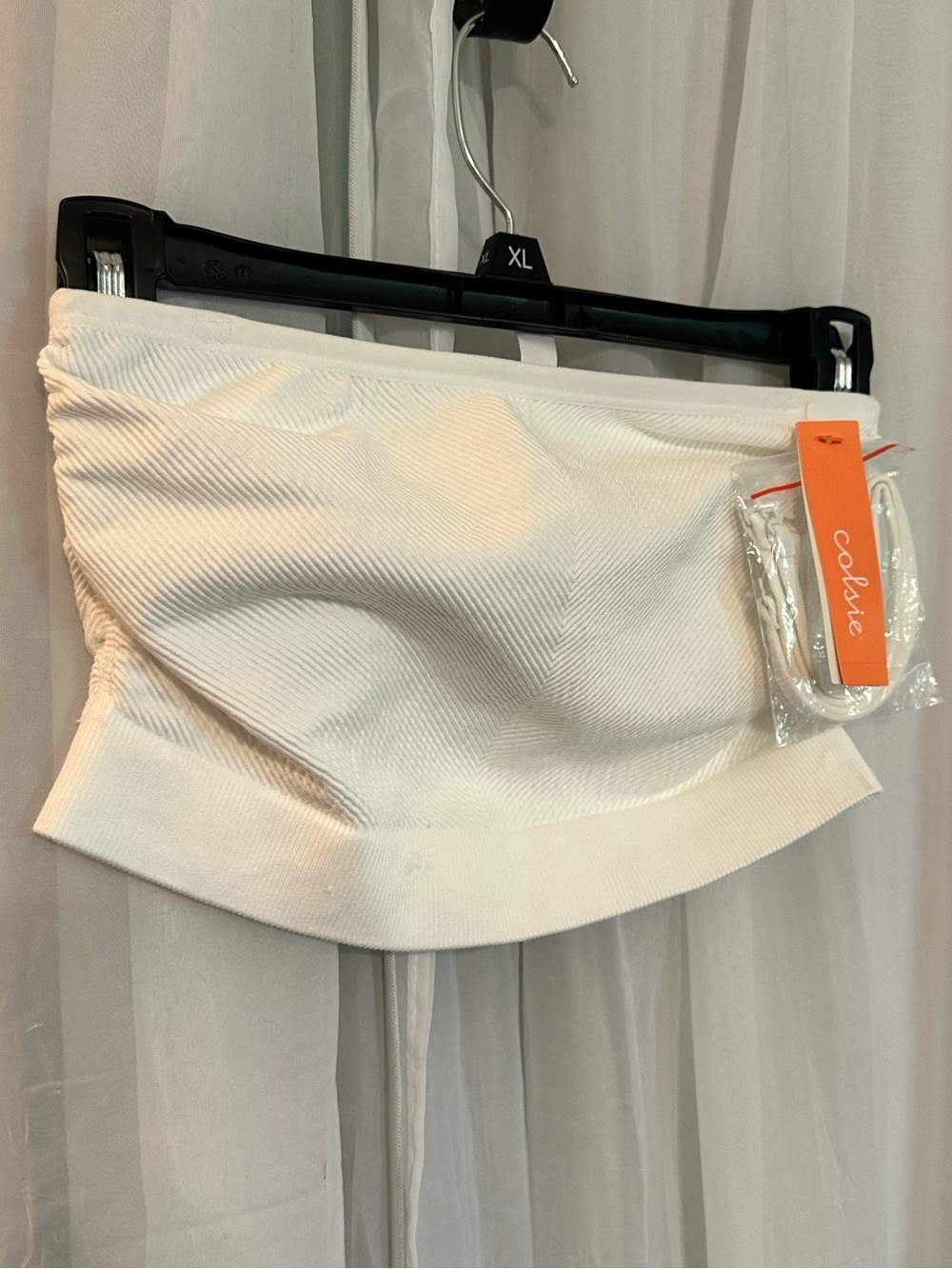 Colsie White Strapless Bandeau Top with Removable Straps